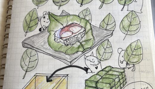 ロルバーン絵日記☆柿の葉寿司作成！豆腐を作る時の木枠で作ってみた♩